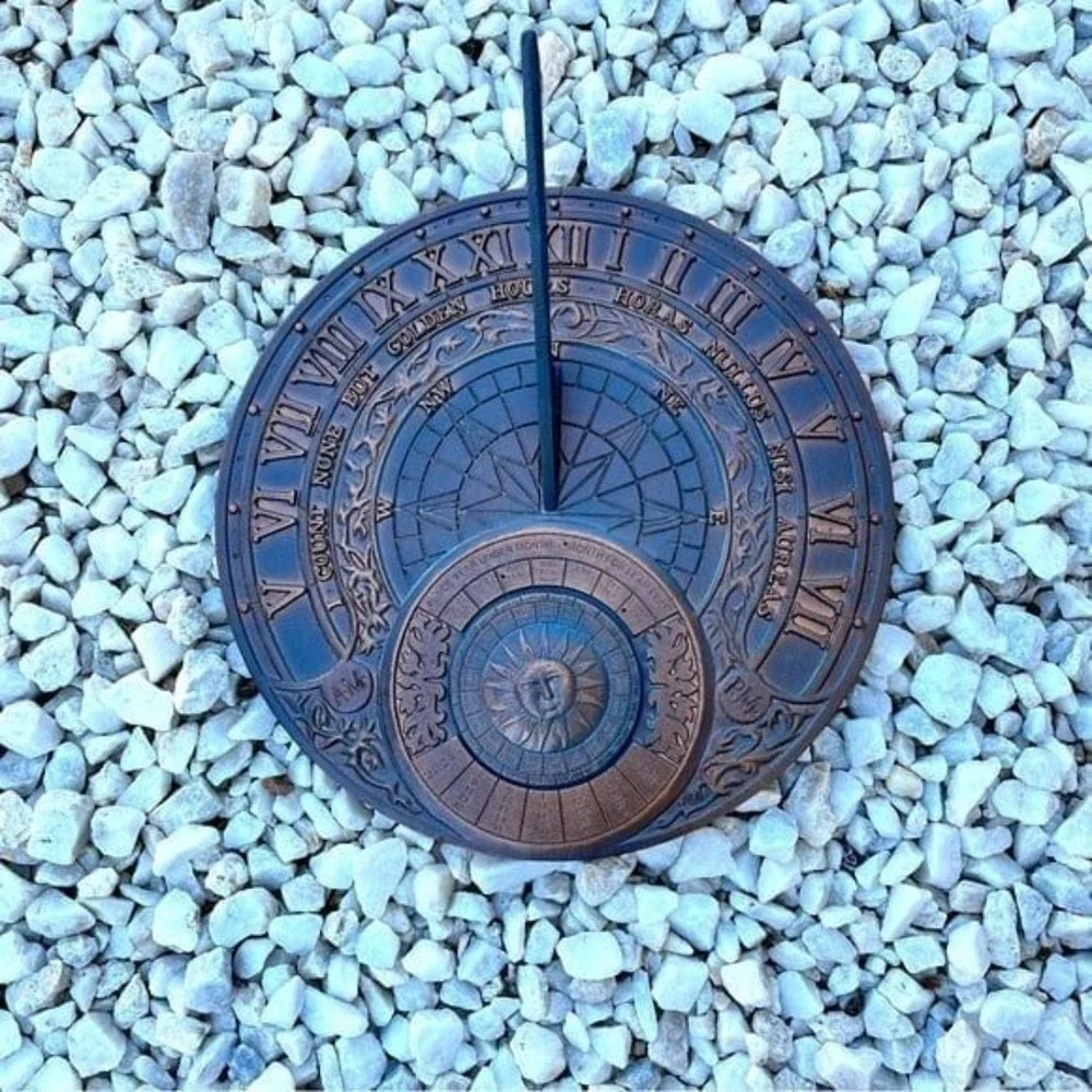 NauticalMart Perpetual Calendar Sundial, Copper Verdi. Sun Clock Outdoor